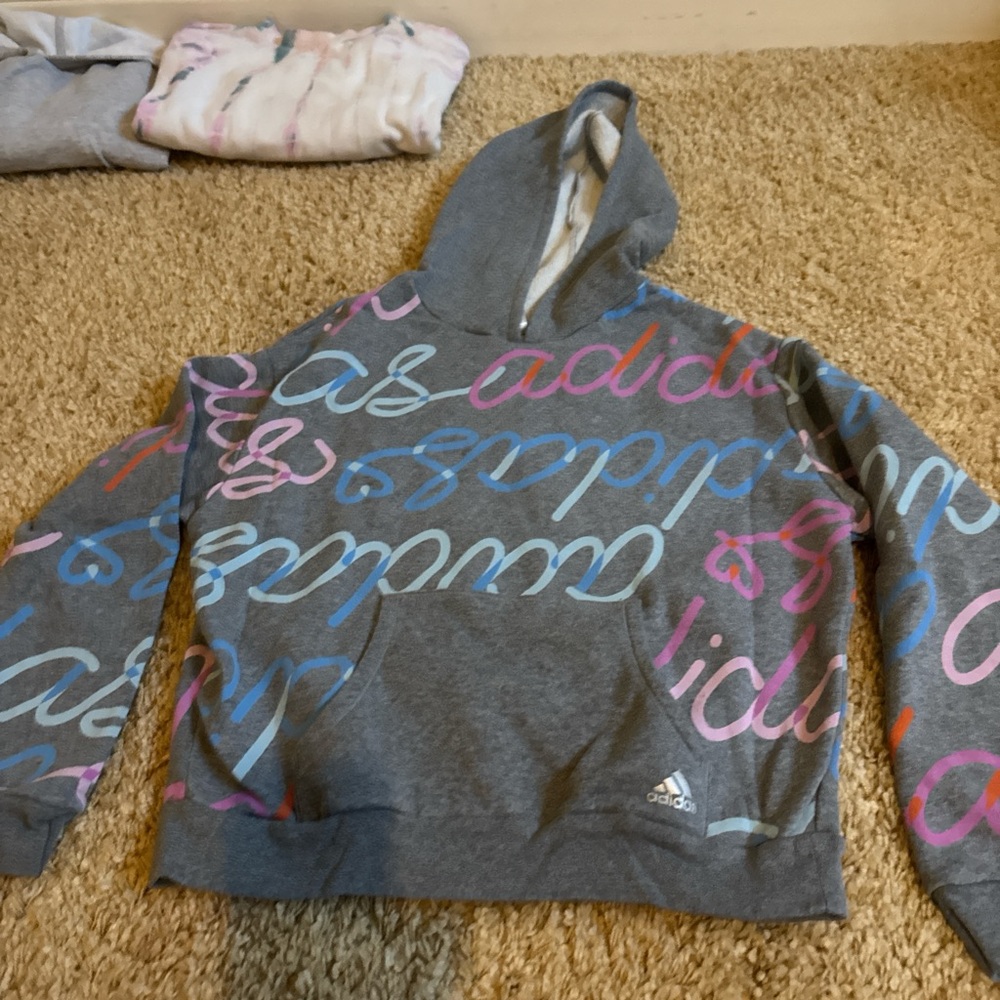 Youth Gray adidas hoodie